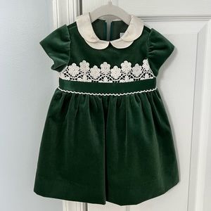 Florence Eiseman dark green velvet dress (12 month). Brand new, never worn
